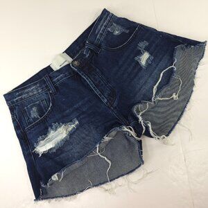 ONE X BY ONETEASPOON RELAXED FIT HI RISE BUTTON FLY SHORT SIZE 27 DARK WASH *EUC